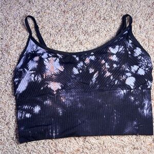 PINK Victoria's Secret Black and White Tie-Dye Tank Top